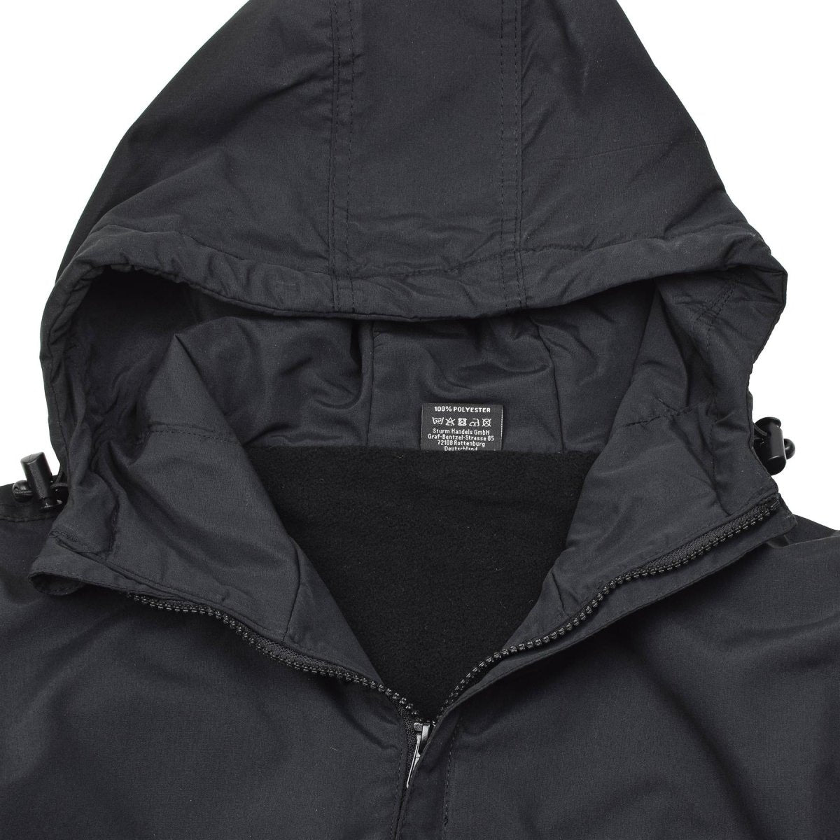 MIL-TEC Deutsche Militärjacke Kampfjacke winddicht mit Kapuze und Fleecefutter schwarz NEU