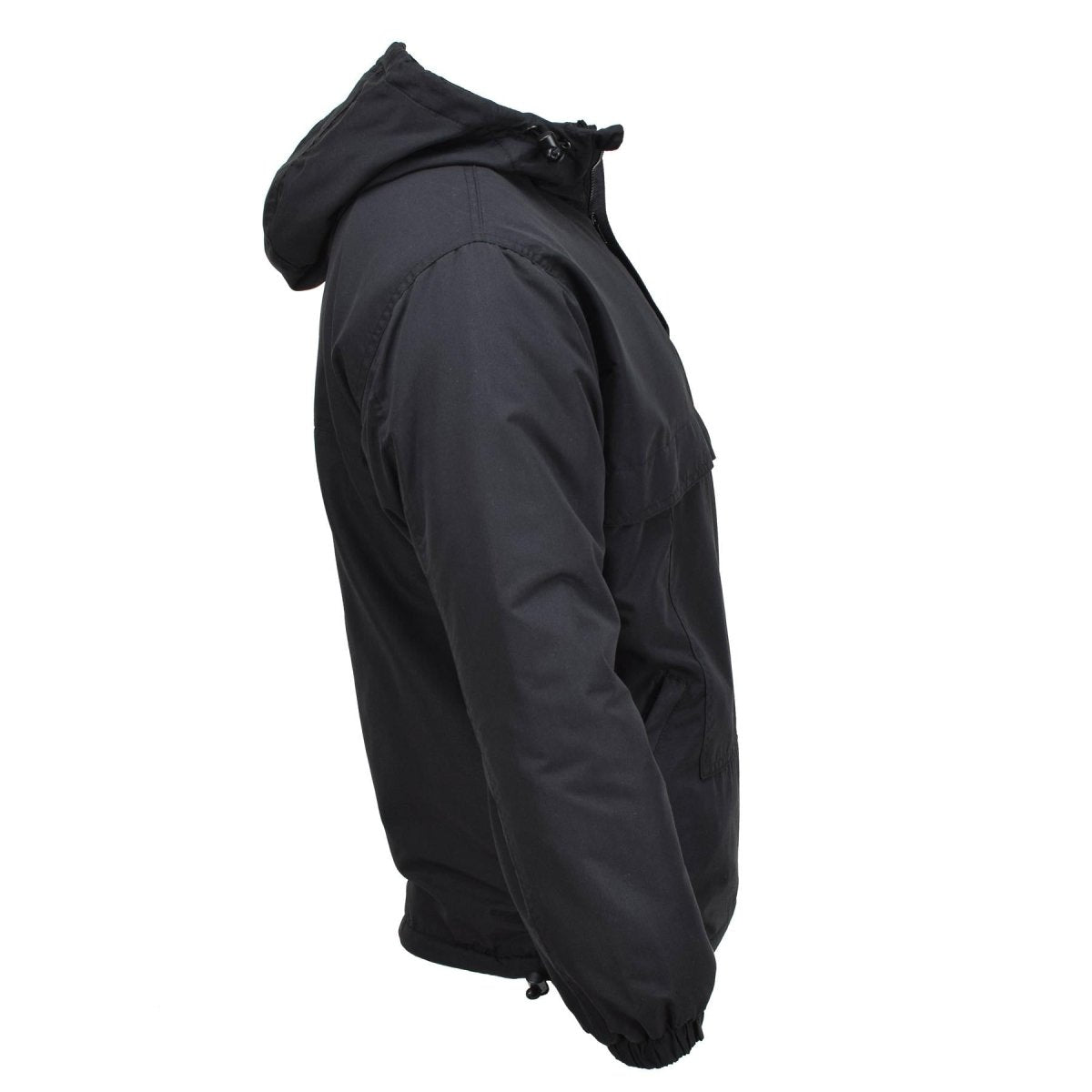 MIL-TEC Deutsche Militärjacke Kampfjacke winddicht mit Kapuze und Fleecefutter schwarz NEU