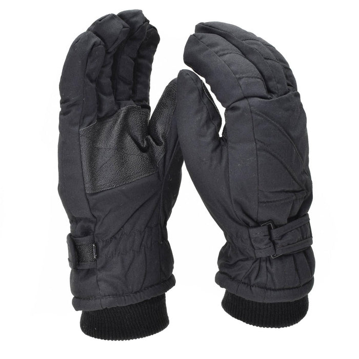Schwarze Mil-Tec-Winterhandschuhe mit Thinsulate-Futter, verstärkten Handflächen und verstellbaren Handgelenkschlaufen für Wärme und Haltbarkeit