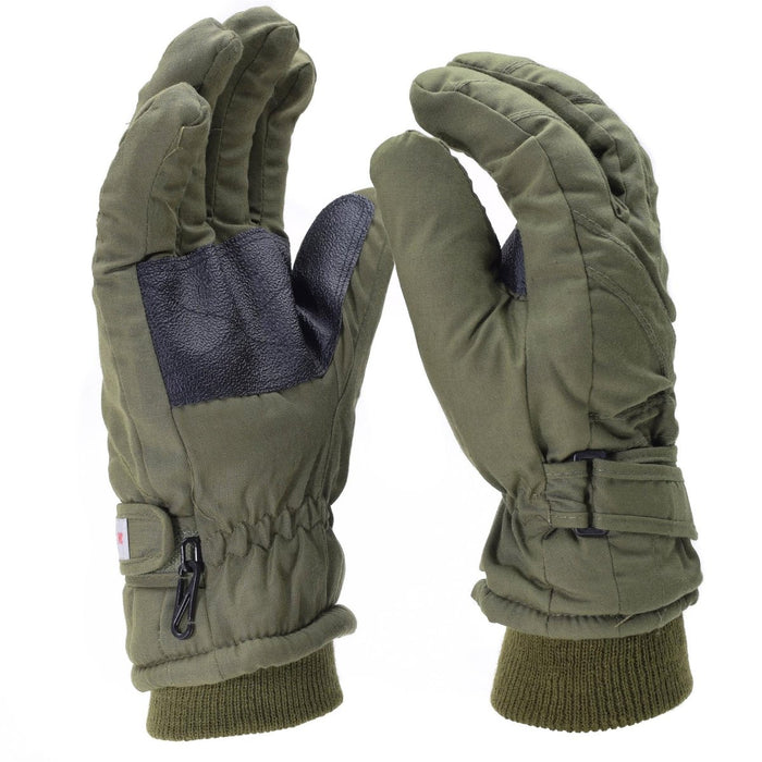 Olivgrüne Mil-Tec-Winterhandschuhe mit Thinsulate-Futter, verstellbarer Handschlaufe und Anti-Verlust-Schnalle für Herren