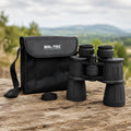 Mil-Tec Jumelles avec revêtement en caoutchouc 7 x 50 Optique de chasse pour randonnée en plein air Noir