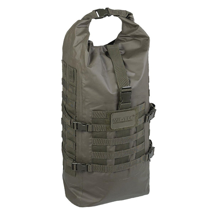 Olivgrüner MIL-TEC SEALS 35L wasserdichter taktischer Roll-Trockenrucksack mit Schnallenverschlüssen und MOLLE-Riemen