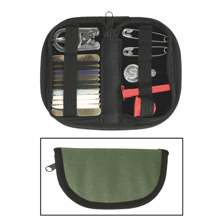 Mil-Tec Sewing Kit Pouch Travel Camping Repair Survival Set Olive Drab - GoMilitar