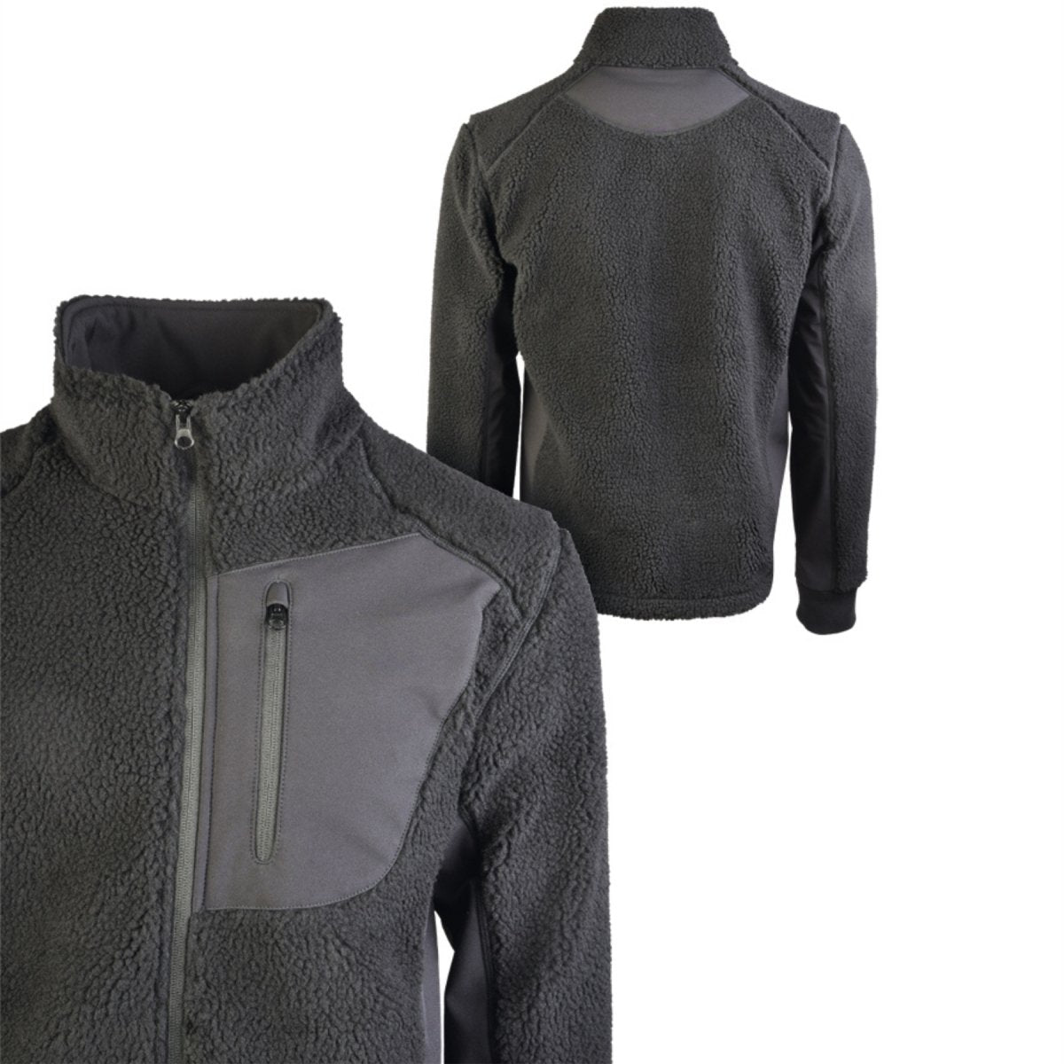 Mil-Tec Sherpa Fleece Jacket Bearforce Warm Teddy Fleece Outdoor Black