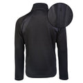 Mil-Tec Structure Fleecejacke, warme taktische Outdoor-Reißverschlusstaschen, Schwarz