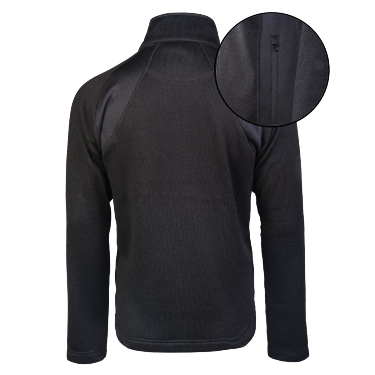 Mil-Tec Structure Fleecejacke, warme taktische Outdoor-Reißverschlusstaschen, Schwarz