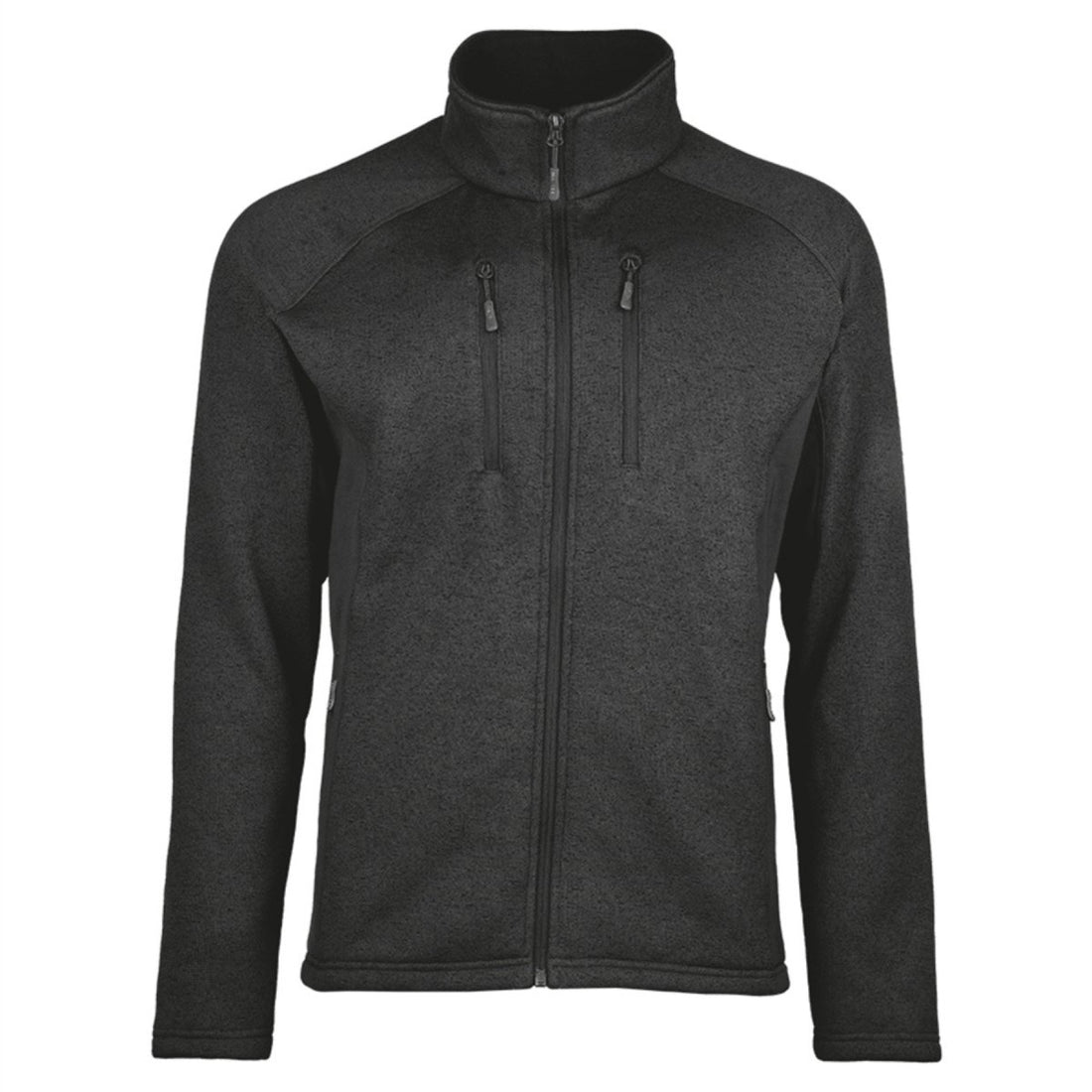 Mil-Tec Structure Fleecejacke, warme taktische Outdoor-Reißverschlusstaschen, Schwarz