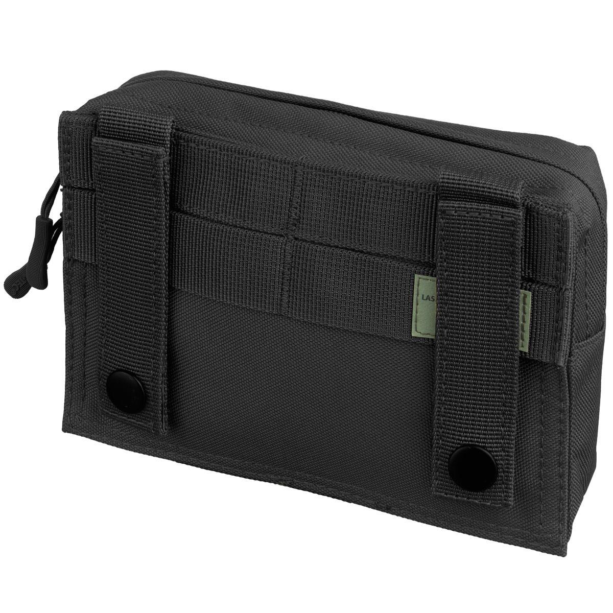 MIL-TEC taktische Mehrzweck-Gürteltasche mit Laserschnitt, Molle-Typ, schwarzes Gurtband, klein