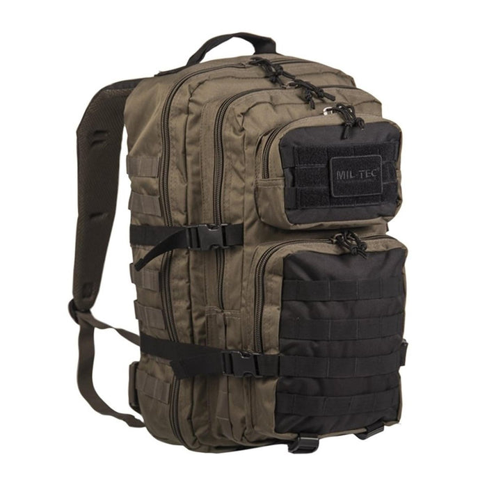 Zaino MIL-TEC U.S. Assault Ranger 36L verde oliva e nero con spallacci imbottiti, design durevole e resistente all'acqua per uso esterno