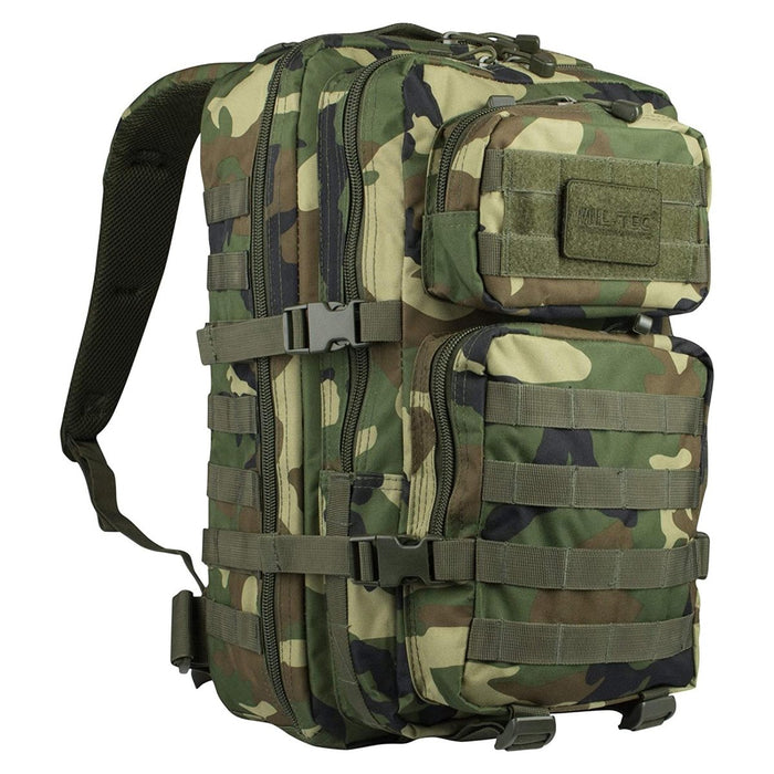 Zaino MIL-TEC U.S. Assault 36L in mimetica boschiva con scomparti multipli e spallacci regolabili per l'escursionismo e l'uso tattico