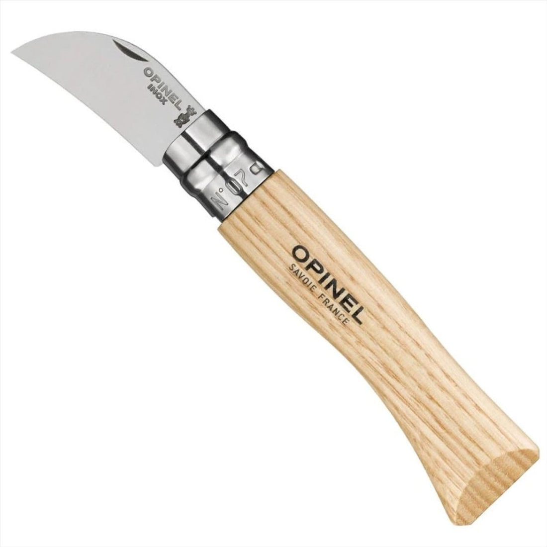 Coltello Tascabile Chiudibile Opinel N°07 Castagno Aglio Lama 12C27 Manico in Noce