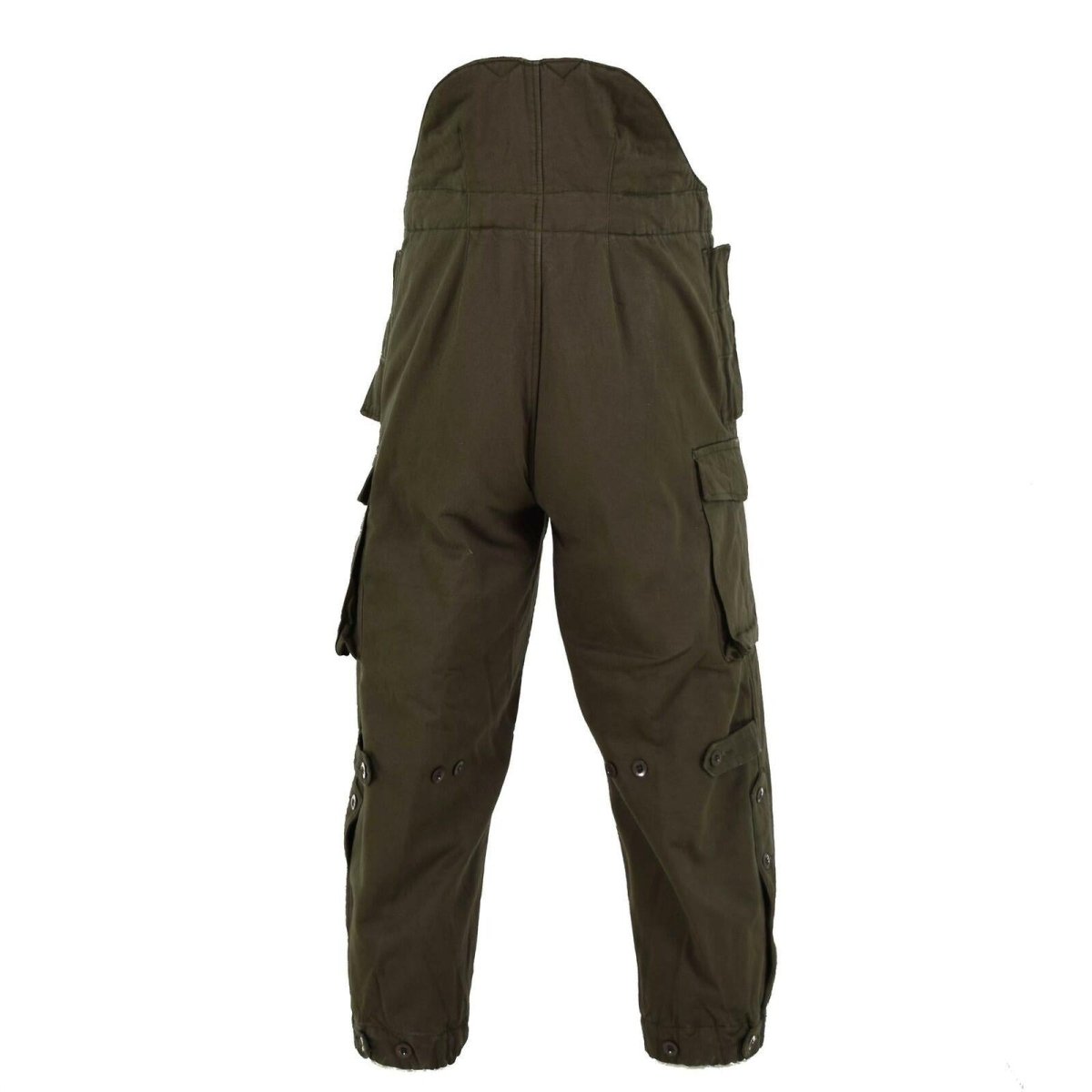 Original Austrian army combat pants bib military olive OD overall w braces NEW