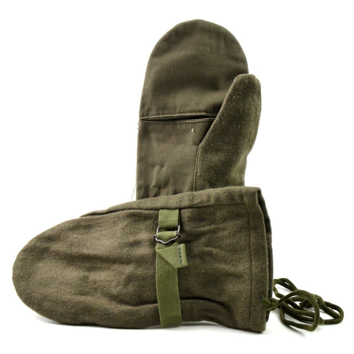 Guanti invernali originali in lana dell'esercito austriaco con grilletto, oliva
