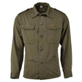 Shirt a maniche lunghe a maniche lunghe di olive militari austriaci originale Abito casual leggero nuovo
