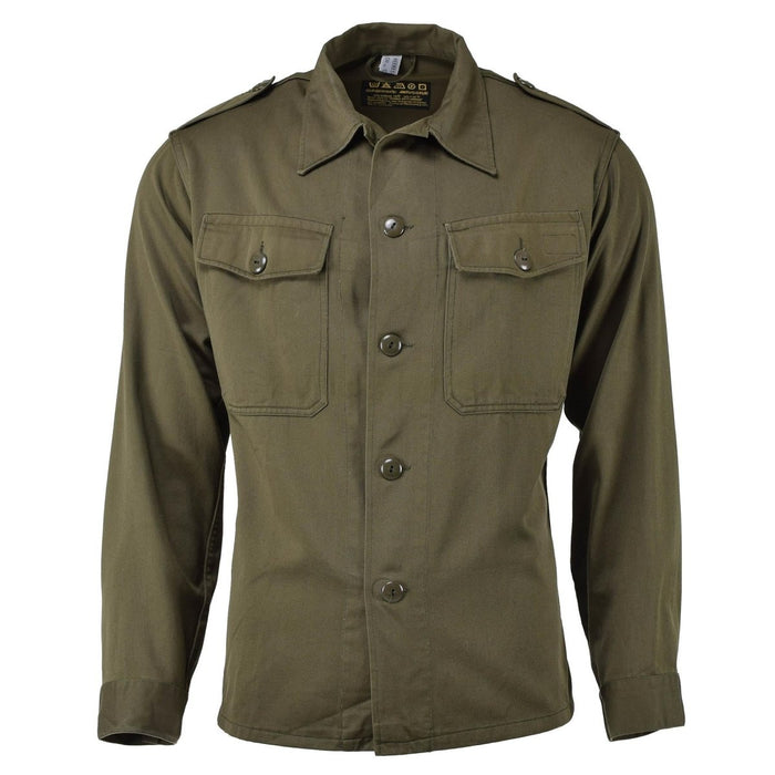 Abito camicia originale militare austriaco a maniche lunghe verde oliva casual leggero NUOVO - GoMilitar