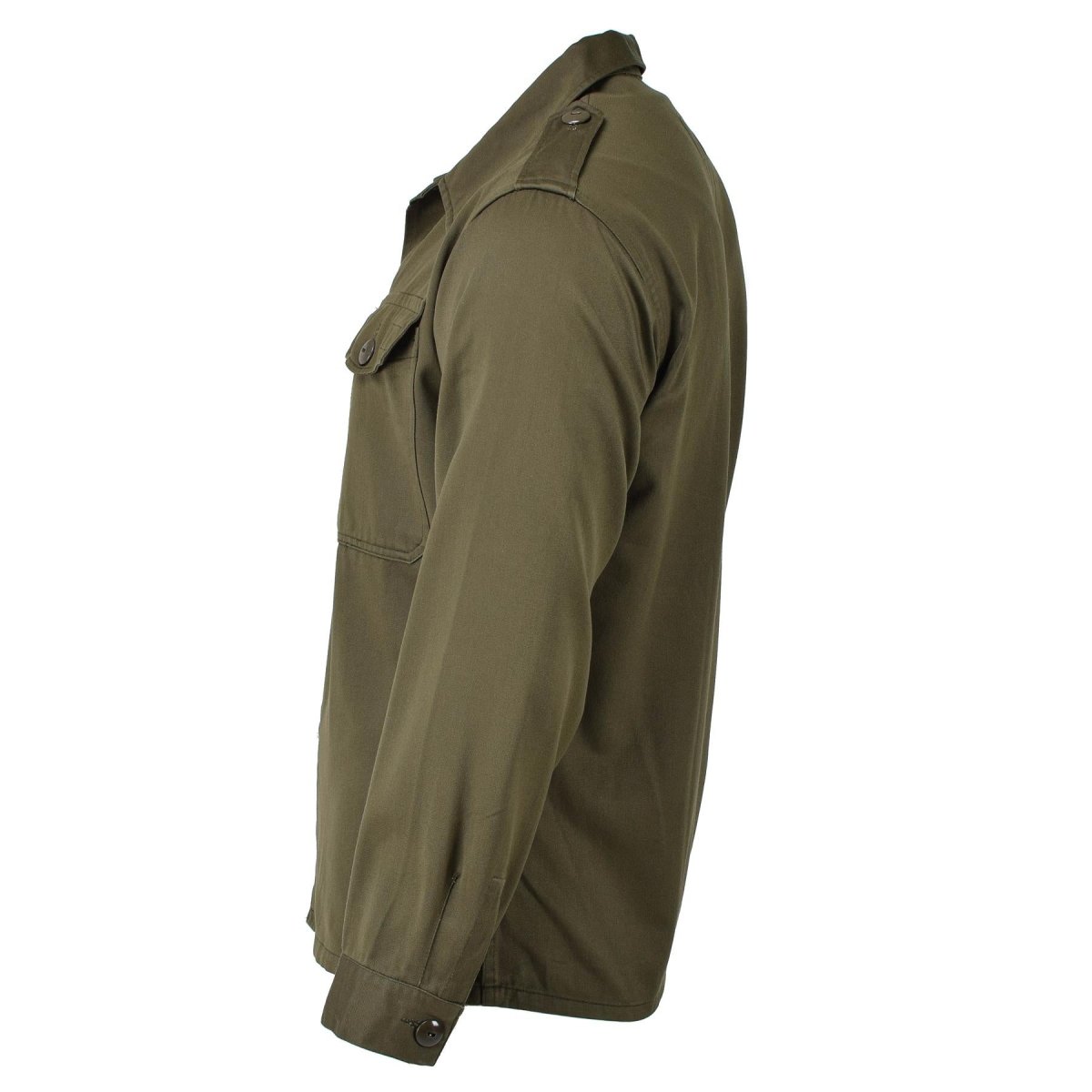 Shirt a maniche lunghe a maniche lunghe di olive militari austriaci originale Abito casual leggero nuovo