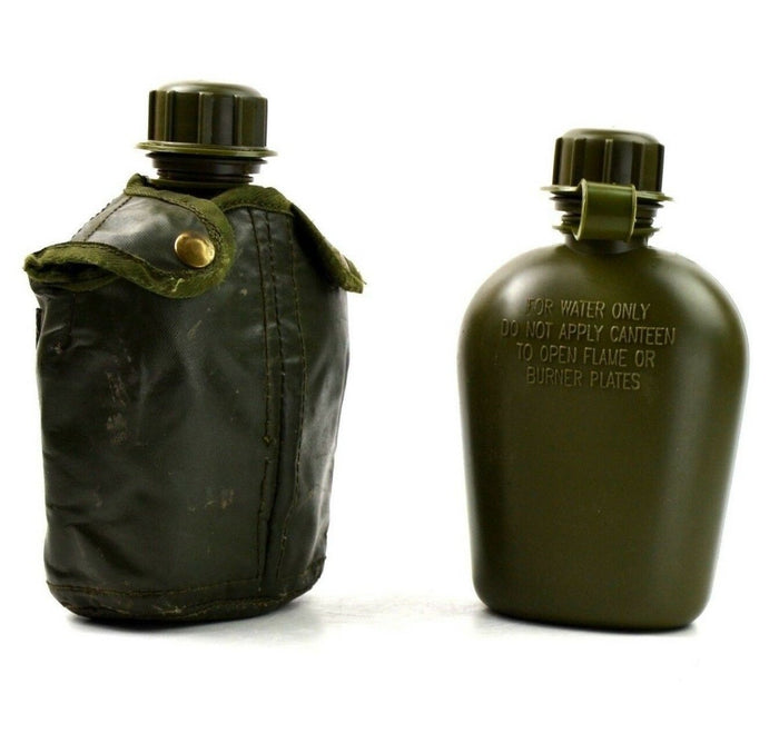 Original belgische Militär-M1-Wasserflasche mit Abdeckung für Feldausrüstung, Flasche Olive – GoMilitar
