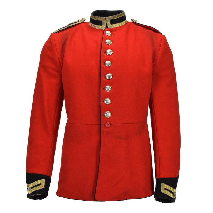 Original britische Militärjacke im Tunika-Stil, Wolle, einfarbig, Rot, goldene Knöpfe – GoMilitar