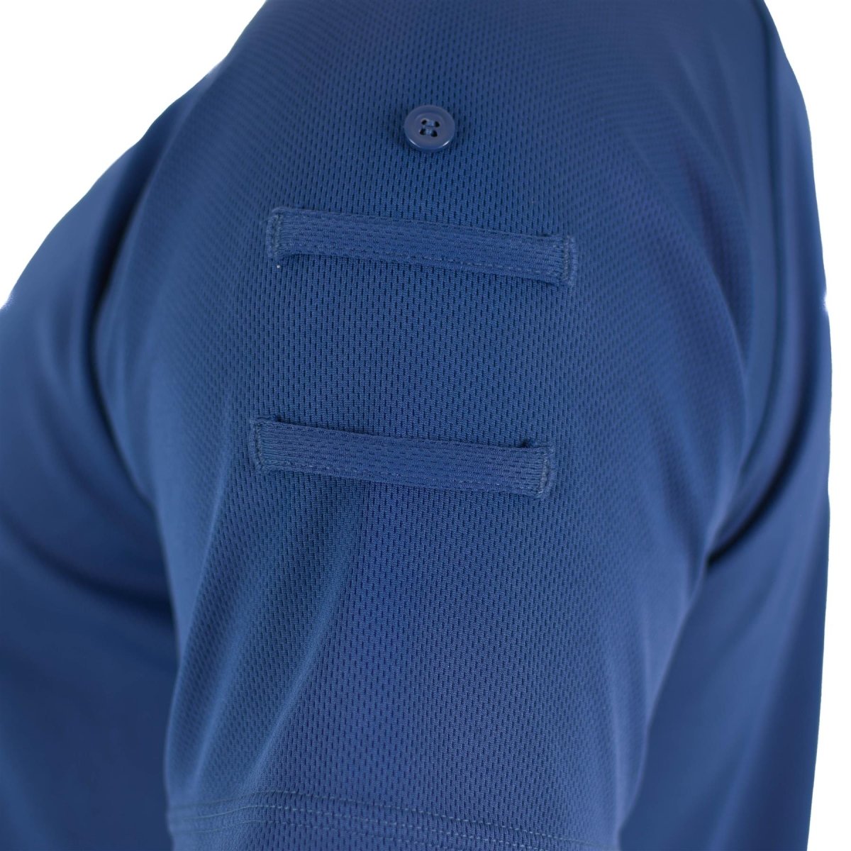 T-shirt original de la police britannique, bleu, matière respirante, fermeture éclair sur le devant