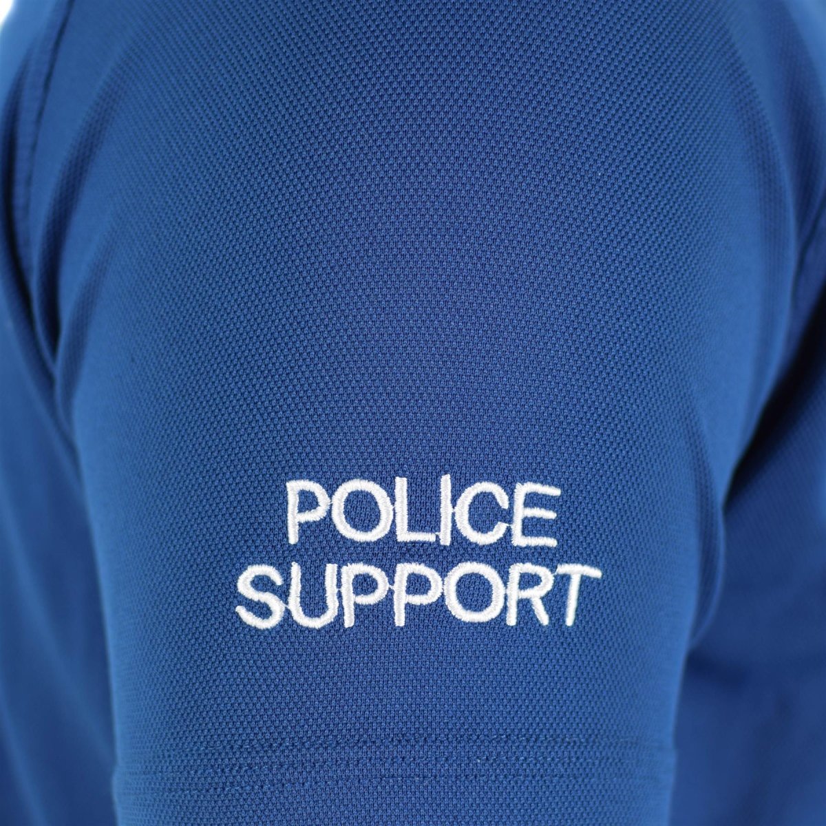 T-shirt original de la police britannique, bleu, matière respirante, fermeture éclair sur le devant