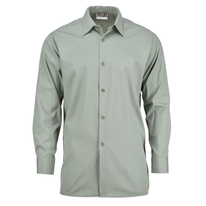 Camicia elegante originale a maniche lunghe verde oliva dell'esercito ceco con abbottonatura frontale, nuovo stile surplus militare
