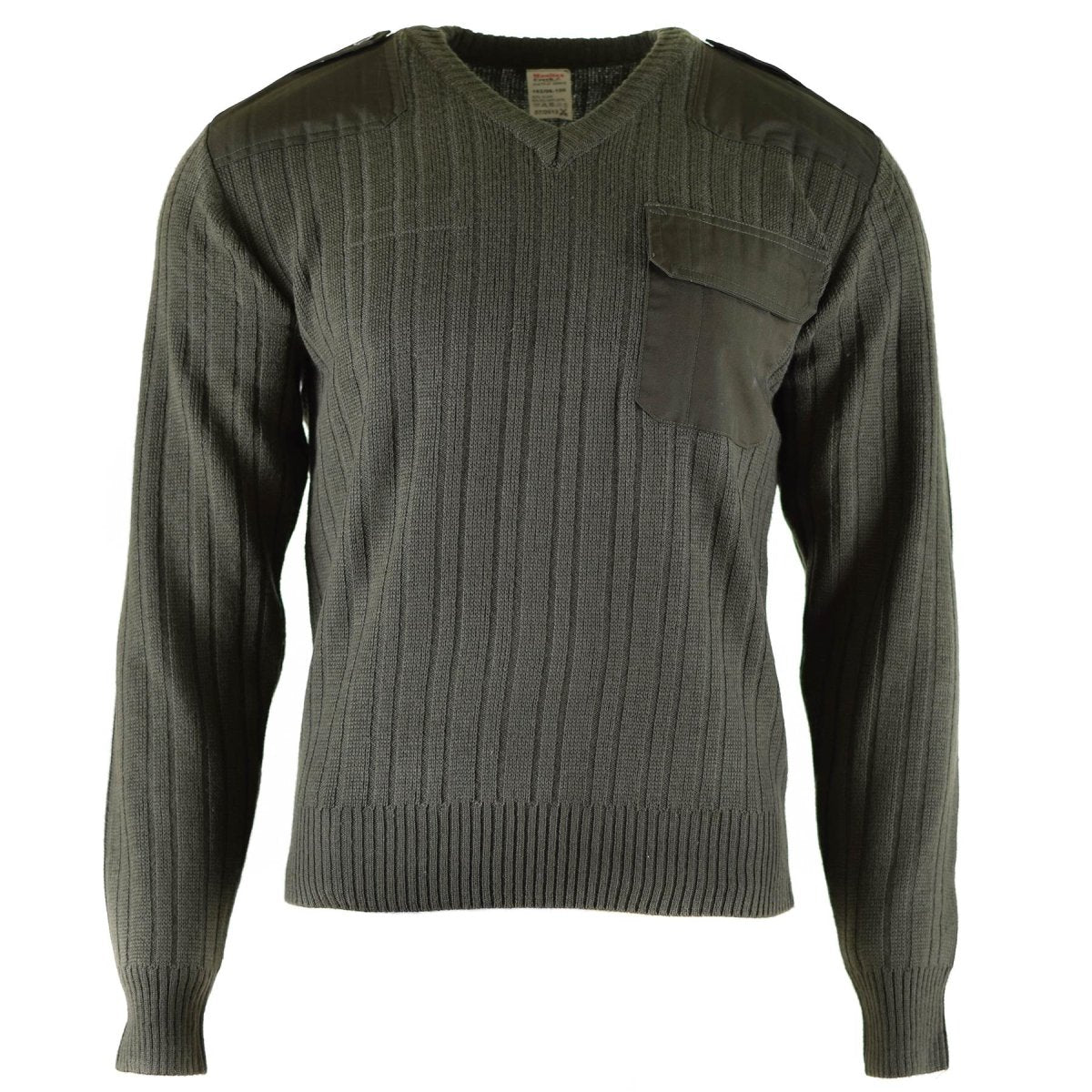 Pull d'origine de l'armée tchèque en laine vert olive col en V surplus militaire NEUF