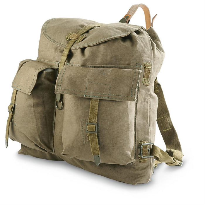 Zaino in tela vintage originale dell'esercito ceco con bretelle con cinturino a Y, zaino M60 resistente in stile militare nuovo