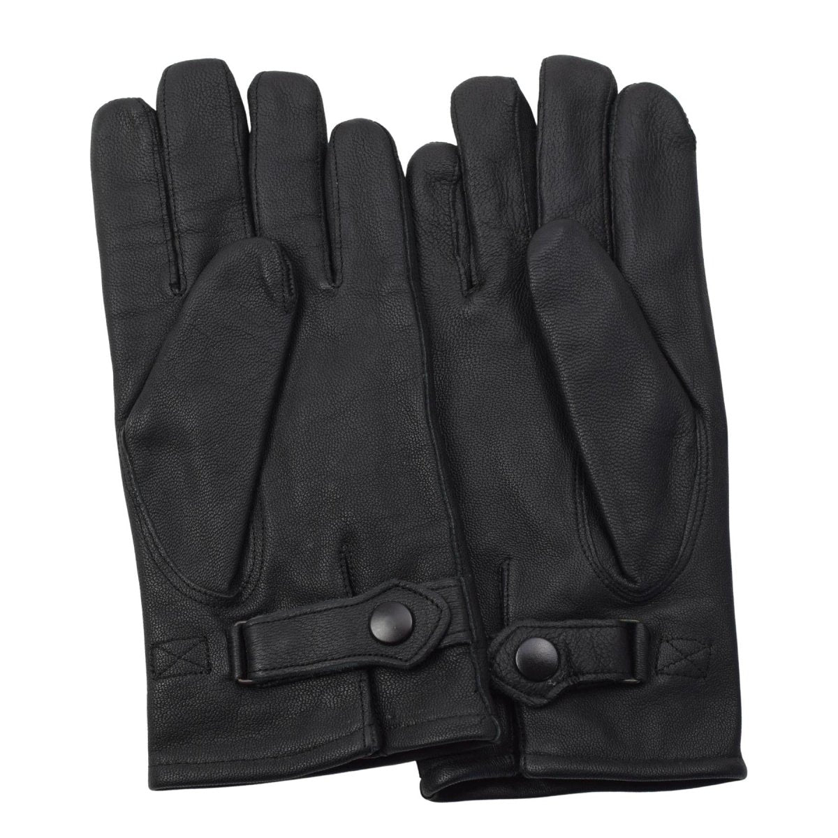 Original Dutch Army Leather Winter Gloves Warm Lined Cold Weather Black