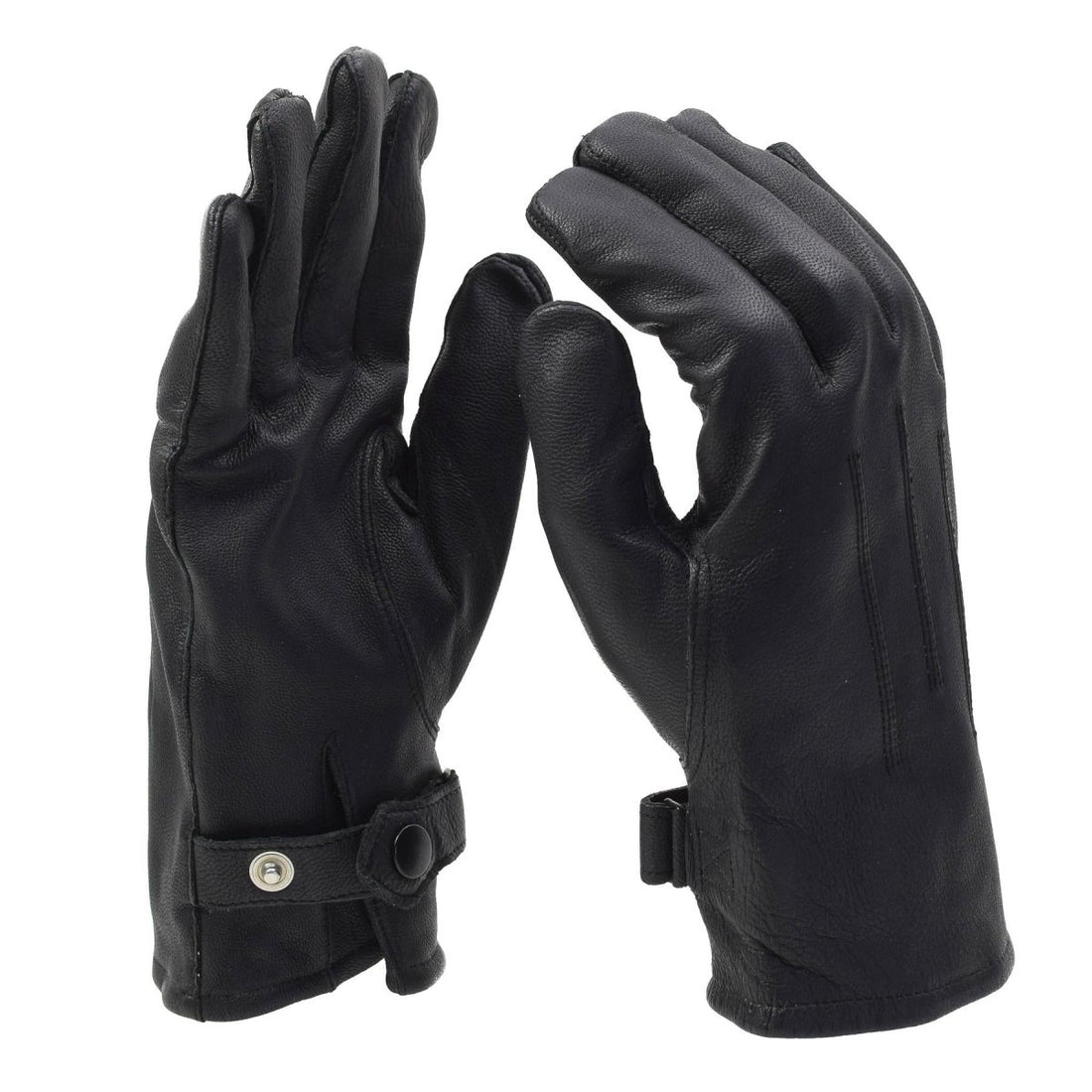 Original Dutch Army Leather Winter Gloves Warm Lined Cold Weather Black