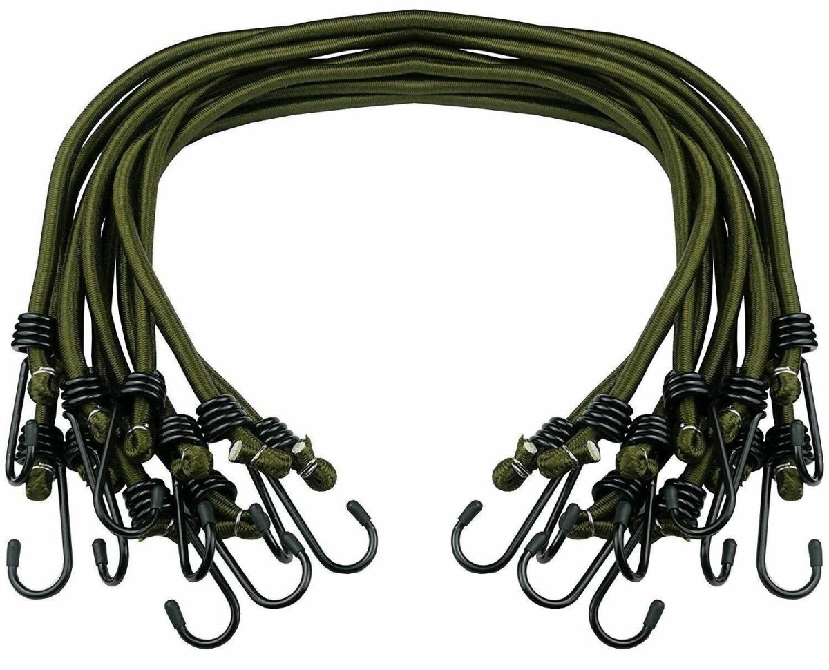 Pack de 3 cordons élastiques militaires néerlandais d'origine pour équipement de camping en plein air Olive
