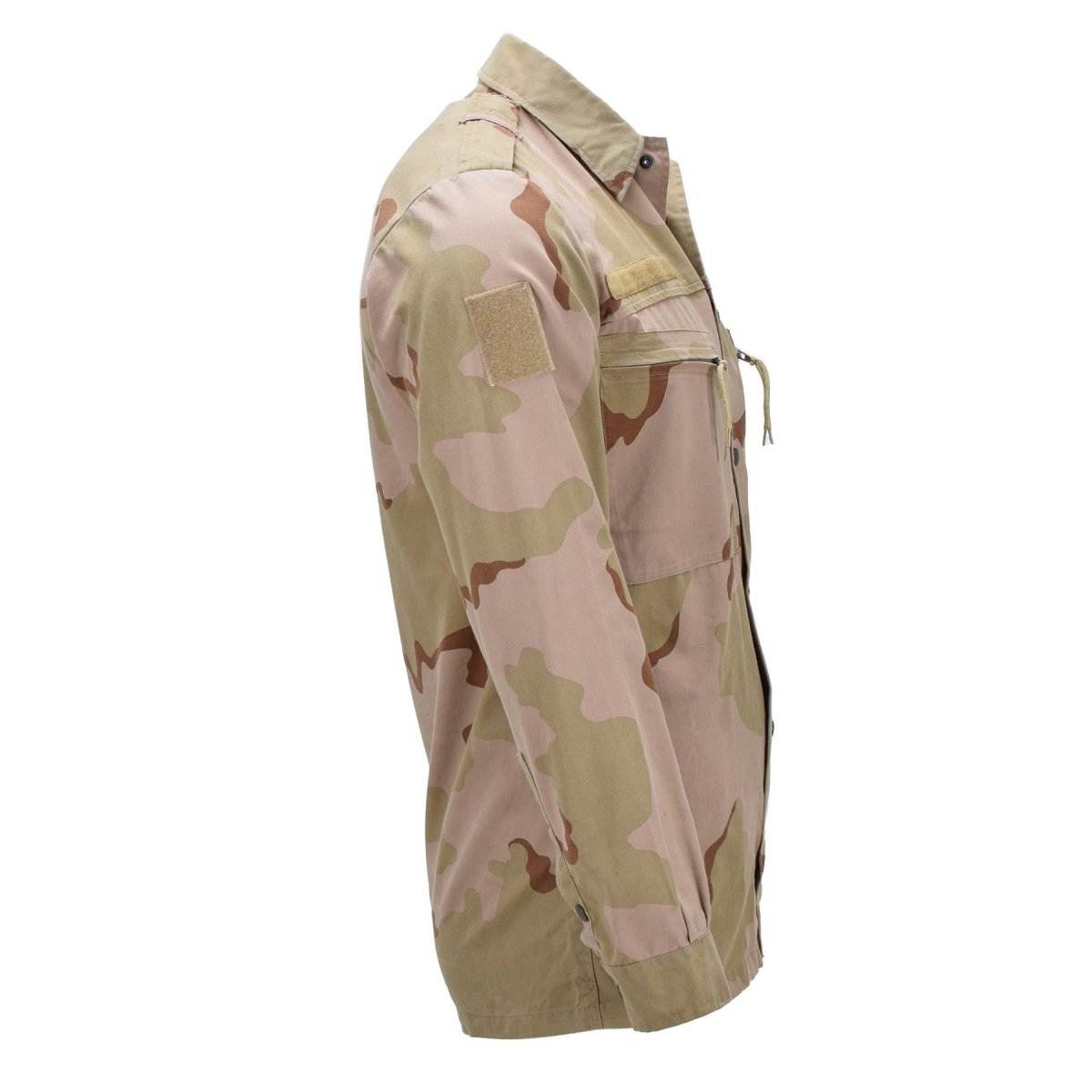Camicia da campo militare olandese originale chiusura con bottoni automatici mimetica desertica a 3 colori