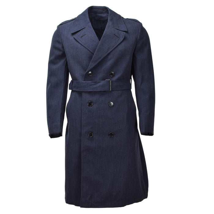 Original holländischer Militärmantel, zweireihig, mit Gürtel, Blau – GoMilitar
