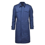 Original Dutch Military issue Men's raincoat quilted liner trenchcoat solid blue