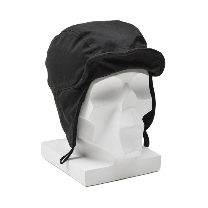 Cappello invernale nero da paracadutista olandese con paraorecchie e visiera, berretto in stile militare antivento e resistente