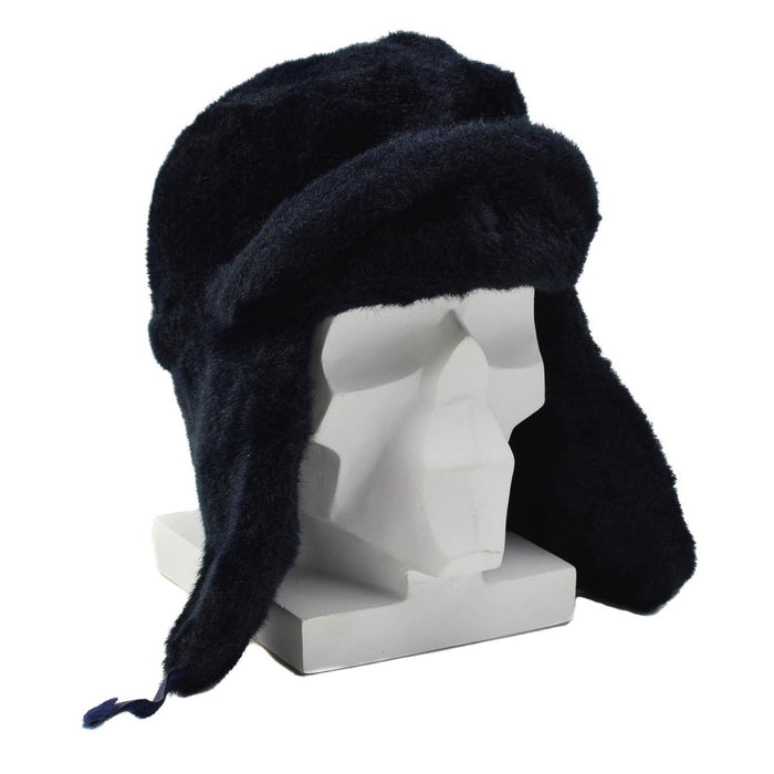 Cappello invernale originale della polizia olandese, paraorecchie ripiegabili, fronte rinforzata, blu - GoMilitar