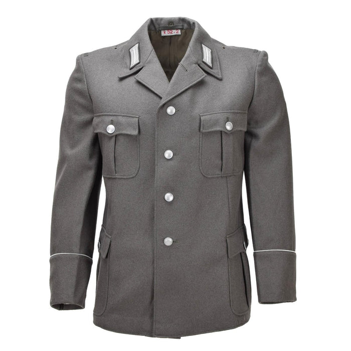 Original DDR-Militärjacke, Epauletten, Kragenaufnäher, Grau – GoMilitar