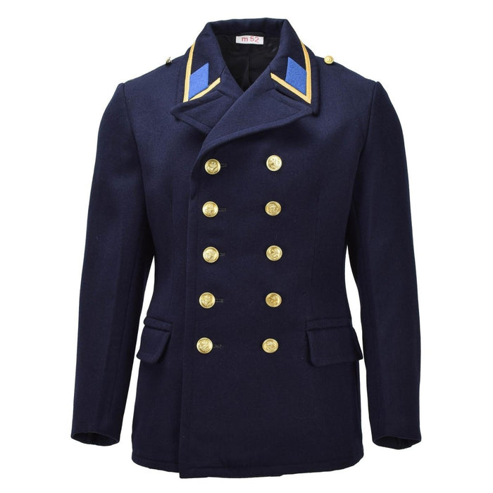 Cappotto militare VM originale della Germania dell'Est doppio petto vintage blu - GoMilitar