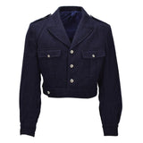 Veste Originale Armée Française M47 IKE Laine Fermeture Bouton Vintage Bleu