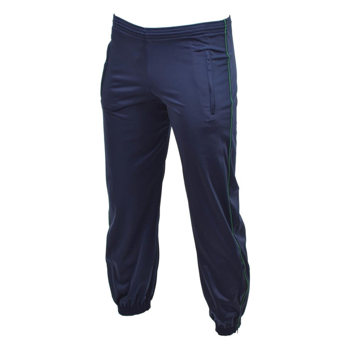 Pantaloni da jogging da allenamento dell'esercito francese blu navy con polsini elastici e tasche laterali per abbigliamento sportivo e uso casual.