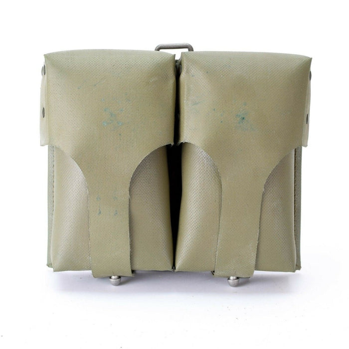 Originale Doppelmunitionsmagazintasche der Bundeswehr aus olivgrünem, PVC-beschichtetem, wasserfestem, haltbarem Material