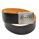 Ceinture en cuir véritable noir d'origine de l'armée allemande, pantalon militaire BW