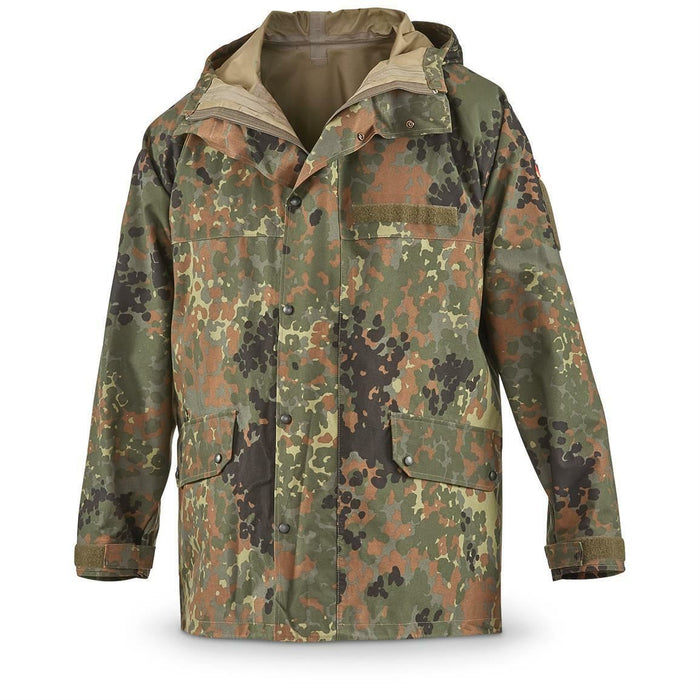 Original Bundeswehr Feldjacke GoreTex Flecktarn wasserdichter Regenschutzparka - GoMilitar