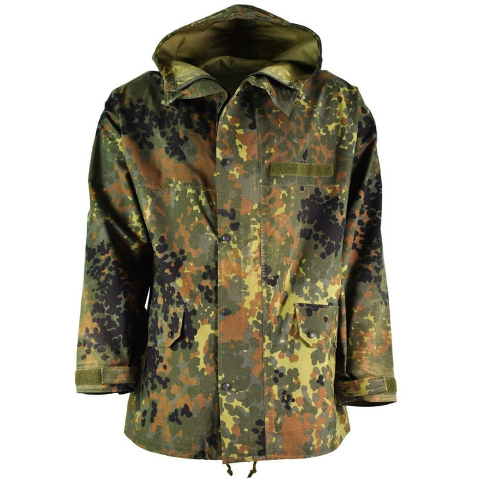 Original Bundeswehr Feldjacke GoreTex Flecktarn wasserdichter Regenparka NEU - GoMilitar