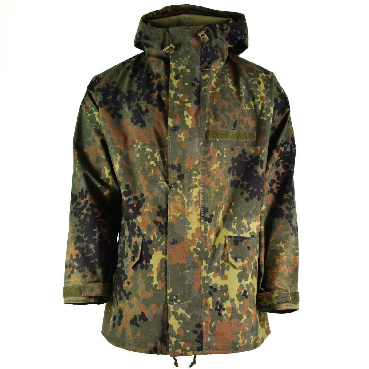 Gucca da campo dell'esercito tedesco originale Goretex Flecktarn Waterproof Rain Parka Nuovo