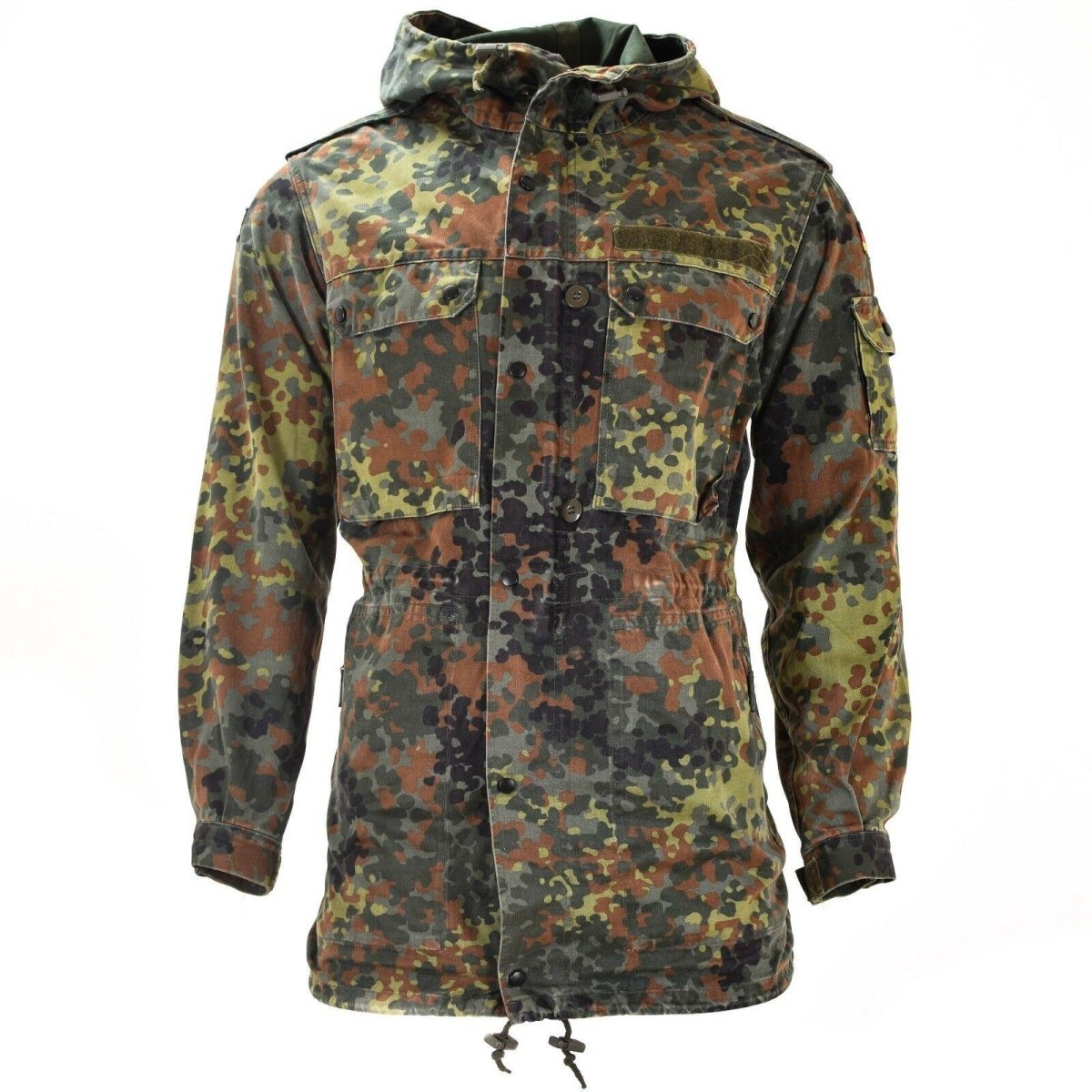 Original German army field jacket parka military issue Flecktarn camo w liner