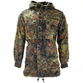 Giacca da campo dell'esercito tedesco originale Parka Emissione militare Flecktarn con cappuccio