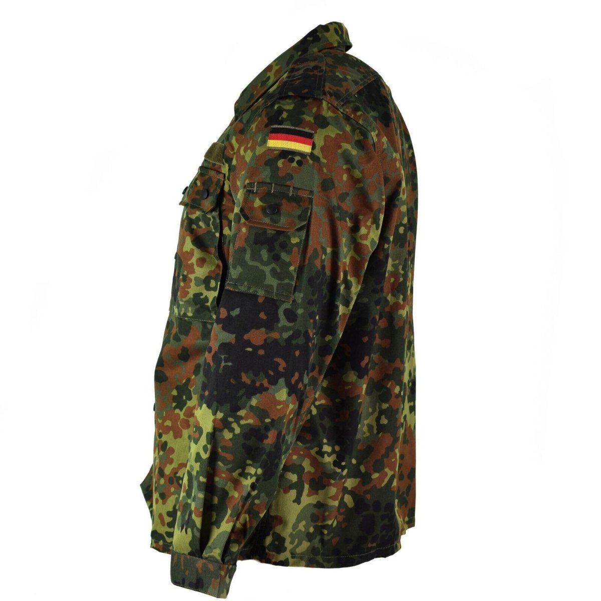 Shirt dell'esercito tedesco originale zippato flecktarn camo tattico combattimento bw esercito problema