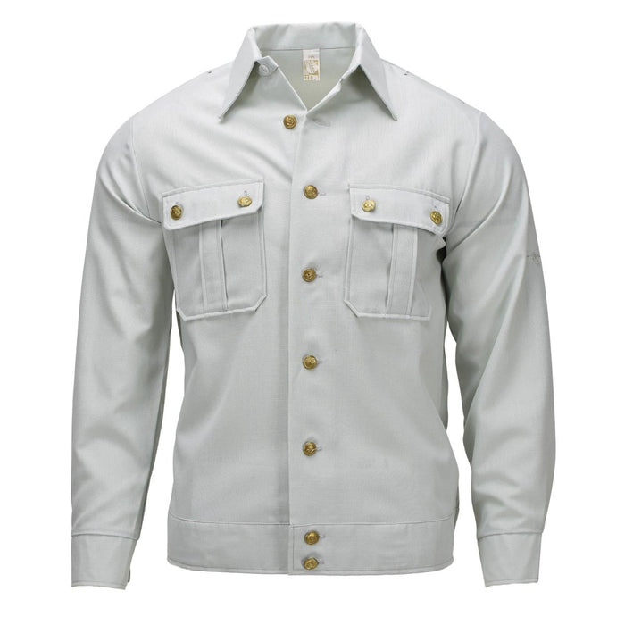 Camicia elegante originale militare tedesca a maniche lunghe in misto cotone verde chiaro - GoMilitar