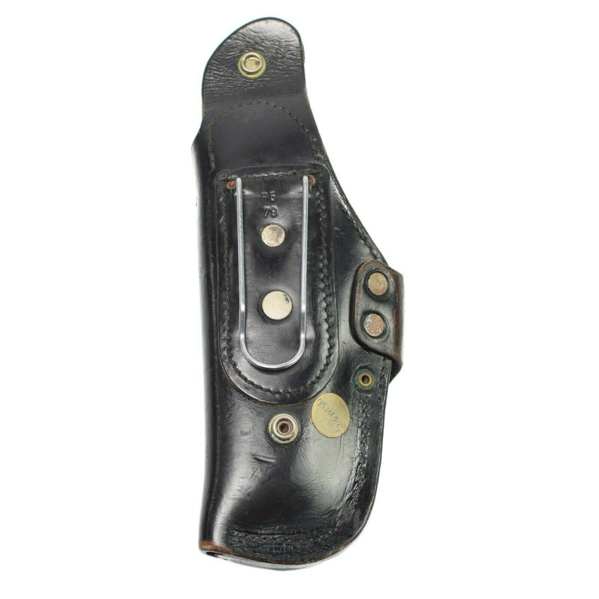 Original German police pistol holster black leather holder