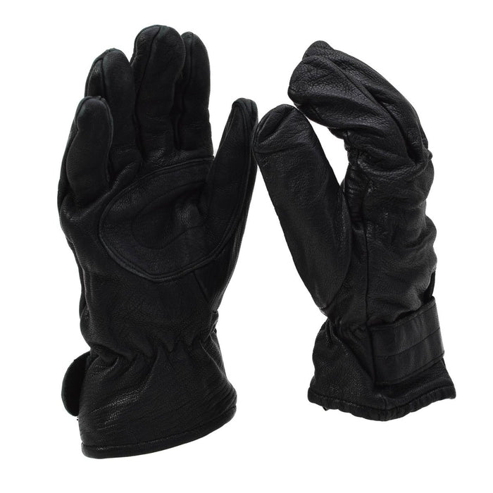 Original Hungarian Army Leather Gloves Lined Military Winter Outdoor Black - GoMilitar